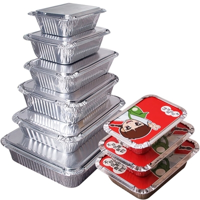 1150ML Caja de comida de papel de aluminio 230mm*170mm*50mm Sin contaminación sanitaria