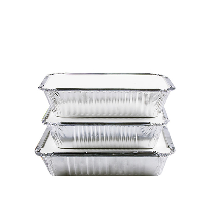 Fabricante Contenedor de caja de comida de aluminio desechable con cubierta de 410 ml 150*120*55mm