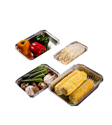Venta caliente caja de comida de papel de aluminio cuadrado desechable resistente a altas temperaturas