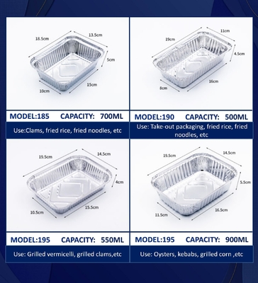 Venta caliente caja de comida de papel de aluminio cuadrado desechable resistente a altas temperaturas