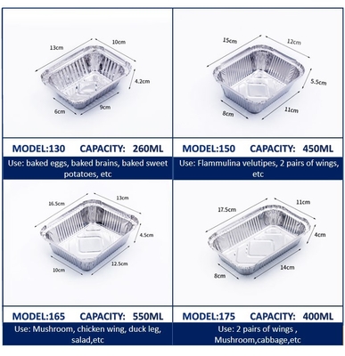 Venta caliente caja de comida de papel de aluminio cuadrado desechable resistente a altas temperaturas