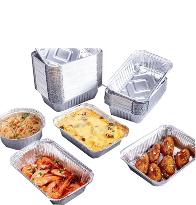 Embalaje de alimentos personalizado Contenedor de alimentos de papel de aluminio desechable 900 ml