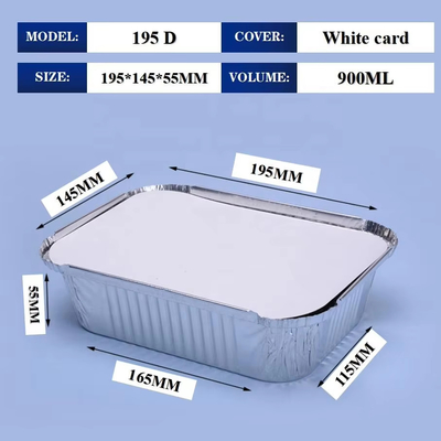 Caja de comida de papel de aluminio desechable pequeña olla caliente olla de comida para llevar con pescado asado comida de papel de aluminio calentada