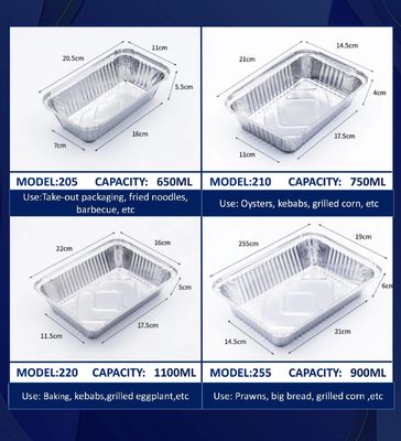 Caja de comida de aluminio de aluminio de aluminio de calidad alimentaria personalizada para la industria gastronómica