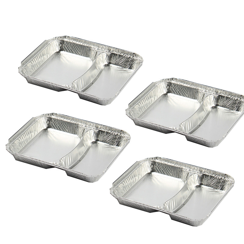 Envases de alimentos desechables y reciclables de aluminio envases de papel de aluminio platos de hoja de aluminio para restauración bandeja