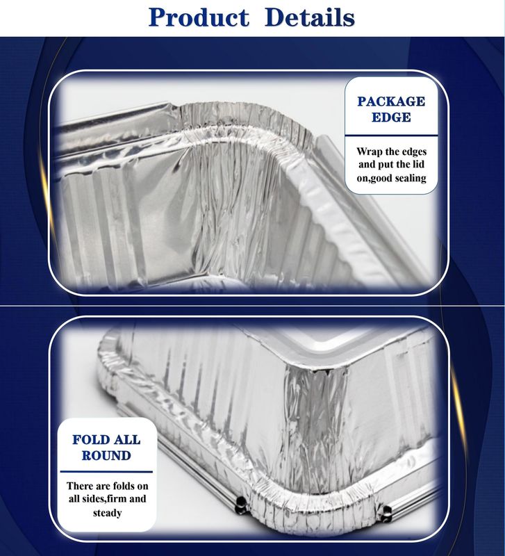 Contenedores de alimento de papel de aluminio resistentes al calor e higiénicos para el almacenamiento conveniente de alimentos